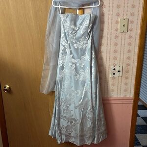 Elegant Silver Strapless Dress